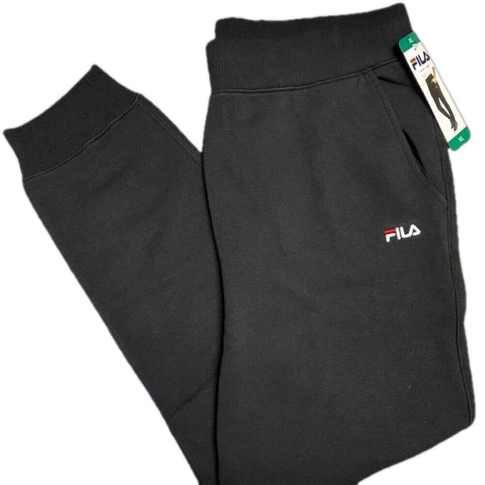 FILA Women's Jogger Fleece Side Pockets Black Size XL NWT